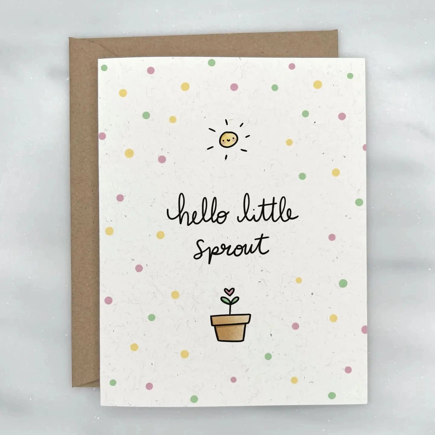 Little Sprout Baby Shower Card - New Baby Card Lemon Doodle Lil Tulips