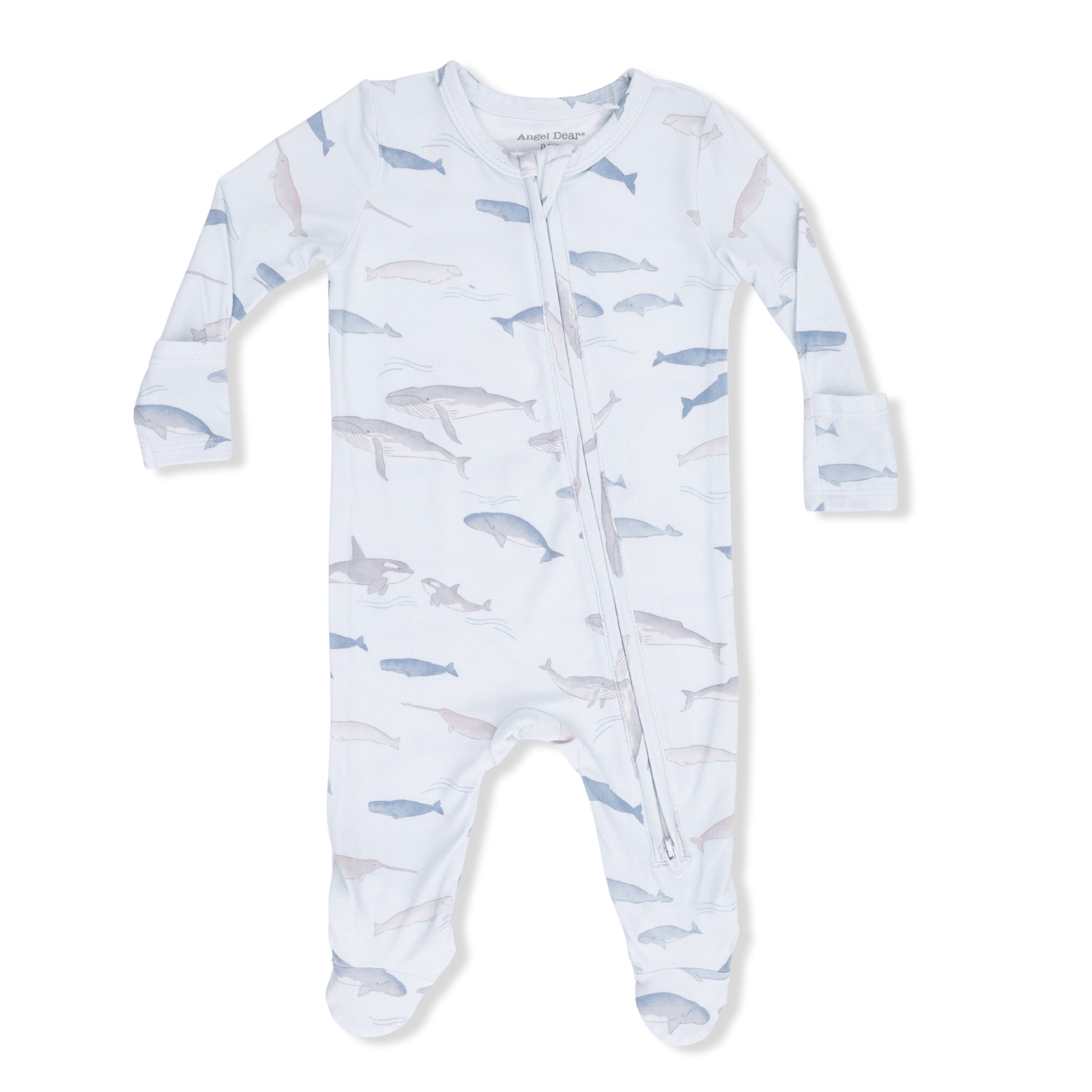 Little Whales - 2 Way Zipper Footie Angel Dear Lil Tulips