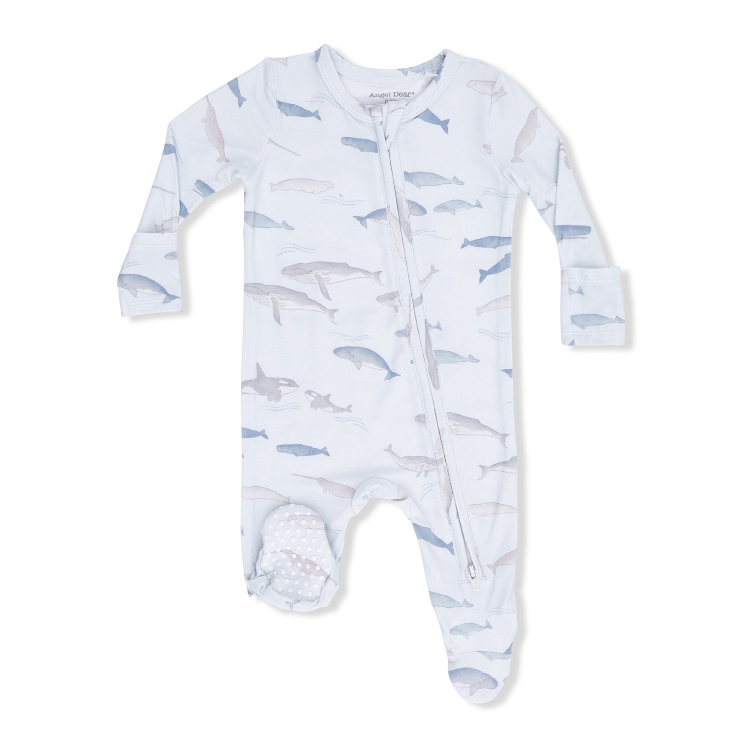 Little Whales - 2 Way Zipper Footie Angel Dear Lil Tulips