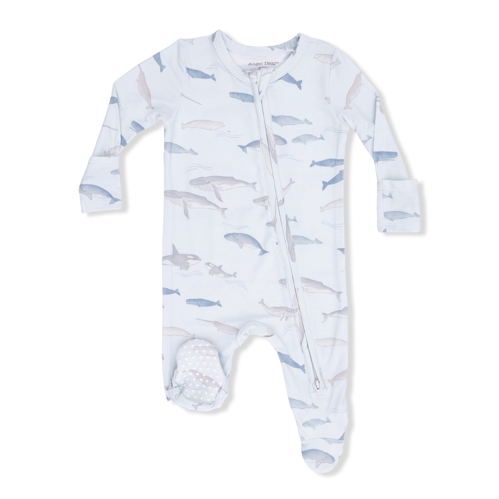 Little Whales - 2 Way Zipper Footie Angel Dear Lil Tulips