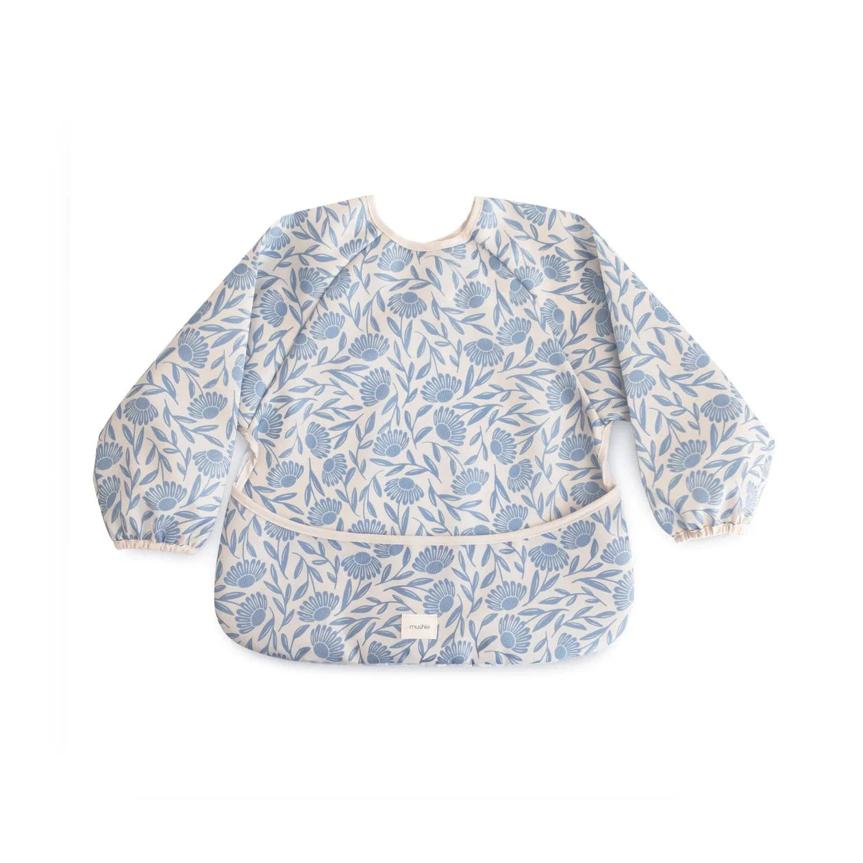 Long Sleeve Bib - Blue Flowers Mushie Lil Tulips