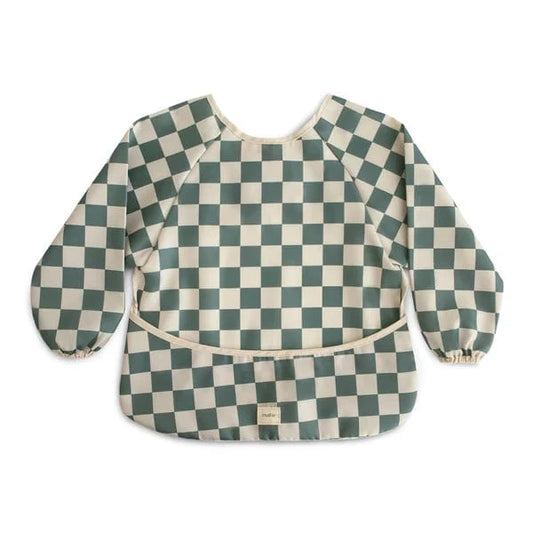 Long Sleeve Bib - Olive Check Mushie Lil Tulips