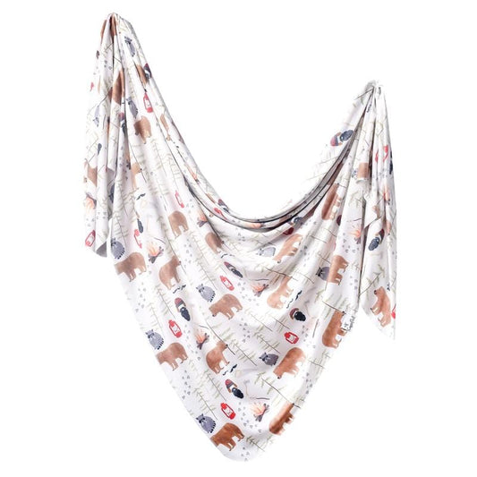 Lumberjack Knit Swaddle Blanket Copper Pearl Lil Tulips