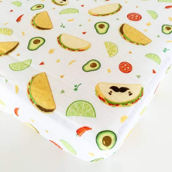 Luxe Fitted Crib Sheet - Tacos LouLou Lollipop Final Sale Lil Tulips