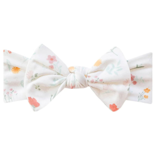 Mabel Knit Headband Bow Copper Pearl Lil Tulips