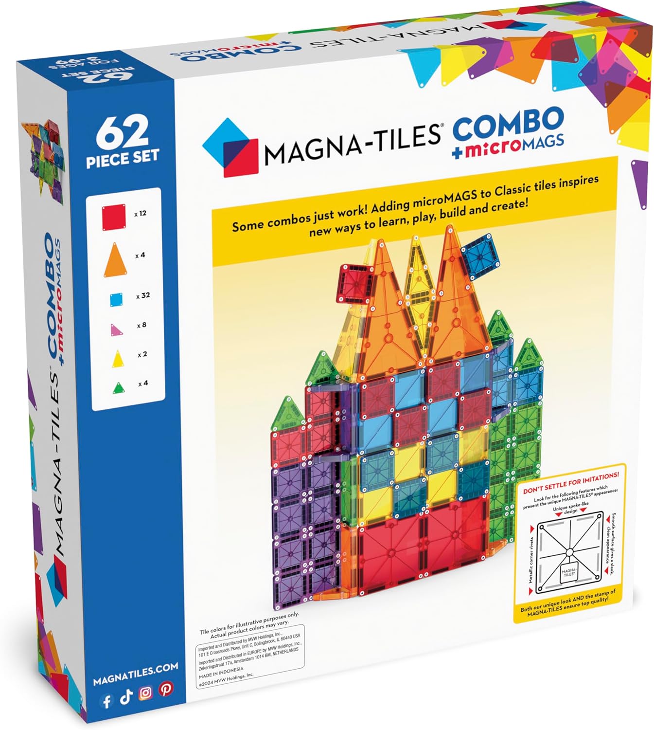 MAGNA-TILES®  62 Piece Combo Set Magna-Tiles Lil Tulips