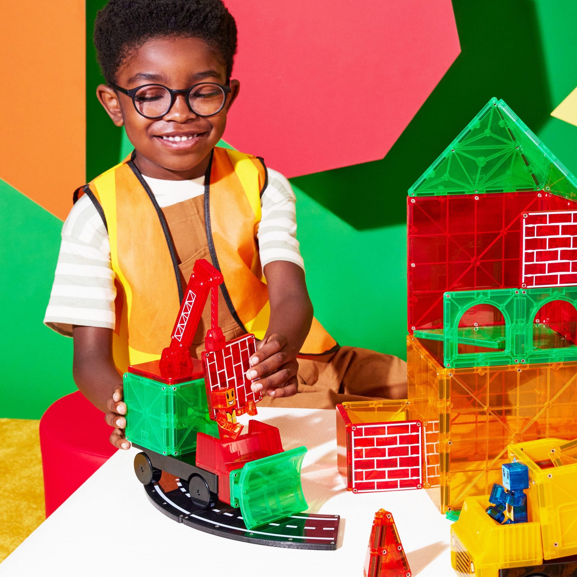 Magna-Tiles® Builder XL: Trucks 50 Piece Set Magna-Tiles Lil Tulips
