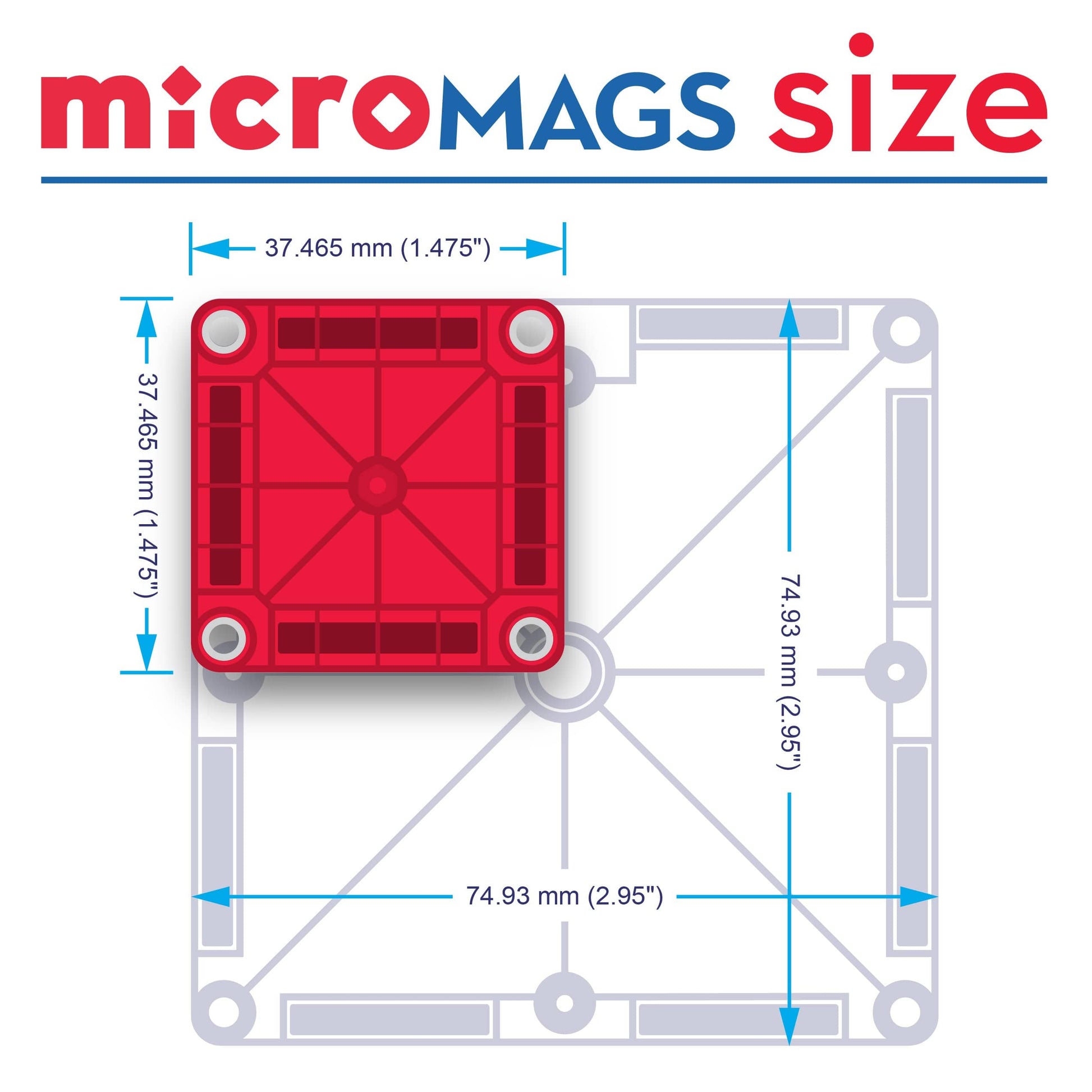 MAGNA-TILES® microMAGS 26 Piece Travel Set: Bold Colors Magna-Tiles Lil Tulips