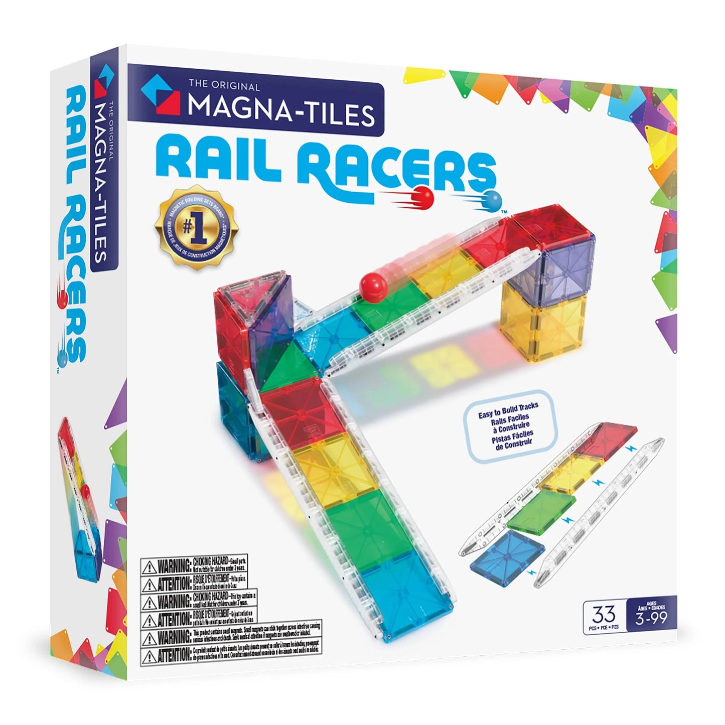 MAGNA-TILES® Rail Racers™   33 Piece Set Magna-Tiles Lil Tulips