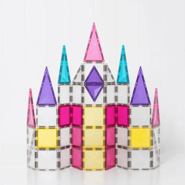 Magnetic Tiles, Glitter Unicorn Pack, 56 Pieces Connetix Lil Tulips