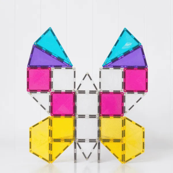 Magnetic Tiles, Glitter Unicorn Pack, 56 Pieces Connetix Lil Tulips