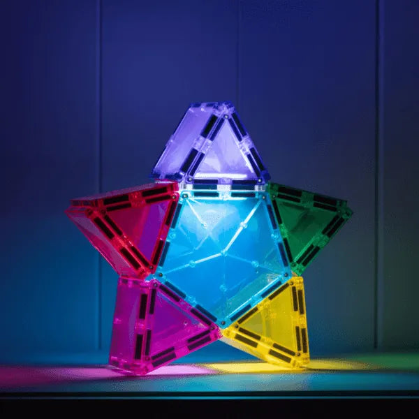 Magnetic Tiles Light Star Pack, 28 Pieces Connetix Lil Tulips