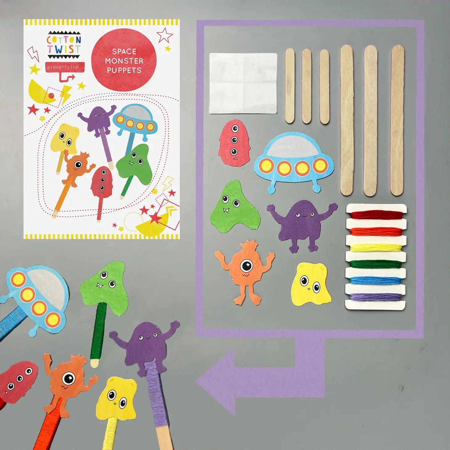 Make Your Own Space Monster Puppets Cotton Twist Lil Tulips