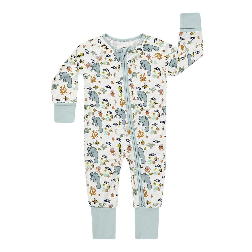 Manatee Bamboo Baby Convertible Romper Pajama Emerson and Friends Baby & Toddler Clothing Lil Tulips