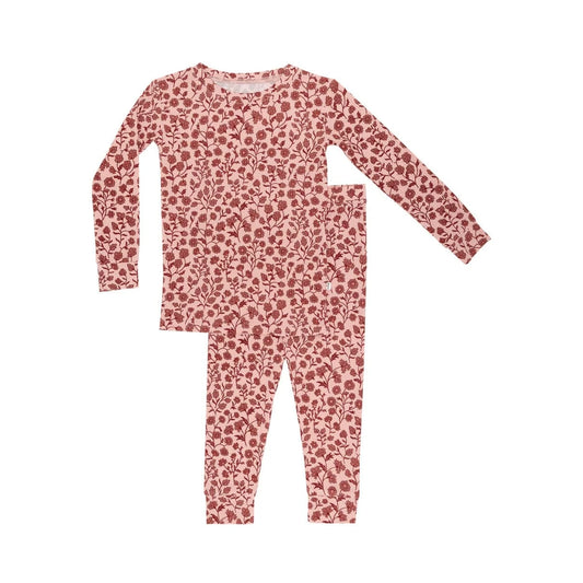 Mauve Floral Small Ribbed Two-Piece Set Brave Little Ones Lil Tulips