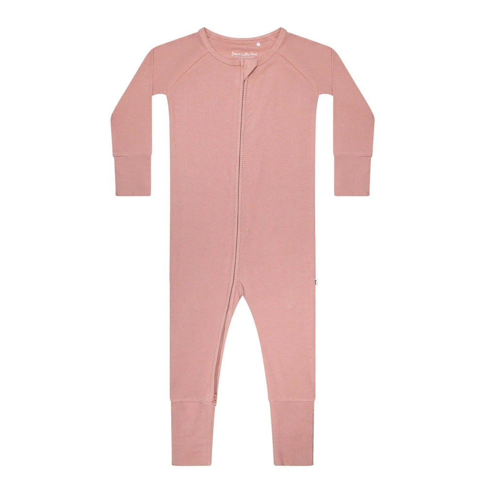 Mauve Small Ribbed Zip Romper Brave Little Ones Lil Tulips