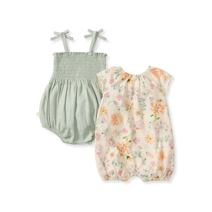 Mediterranean Floral Bubble Romper 2-Pack Set Burt's Bees Baby Lil Tulips