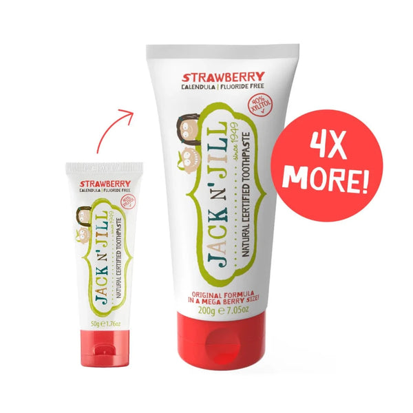 Mega Size Strawberry Natural Toothpaste Jack n' Jill Lil Tulips