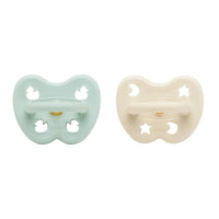 Mellow Mint & Milky White Orthodontic Pacifier 2 Pack (0-3 Months) Hevea Hevea Lil Tulips