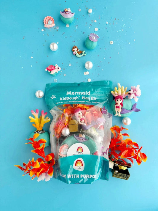 Mermaid (Blue Hawaiian) Kiddough Play Kit Earth Grown KidDoughs Lil Tulips