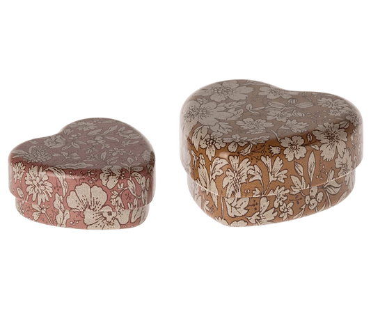 Metal Heart Box, 2 pcs - Heather Blossom Maileg Lil Tulips
