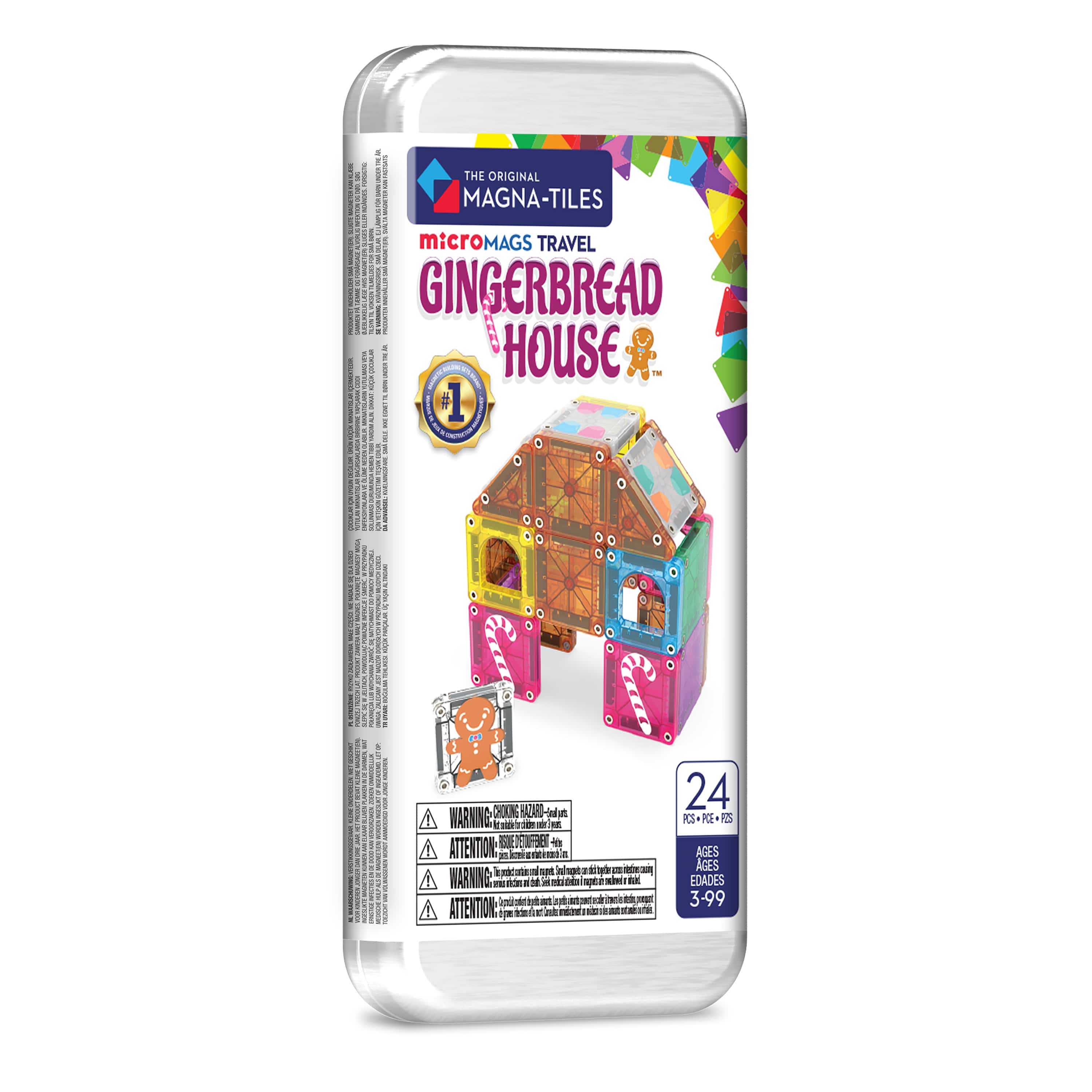 microMAGS Gingerbread House 24 Piece Travel Set Magna-Tiles Lil Tulips