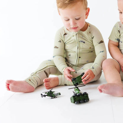 Military Small Ribbed Zip Romper Brave Little Ones Lil Tulips