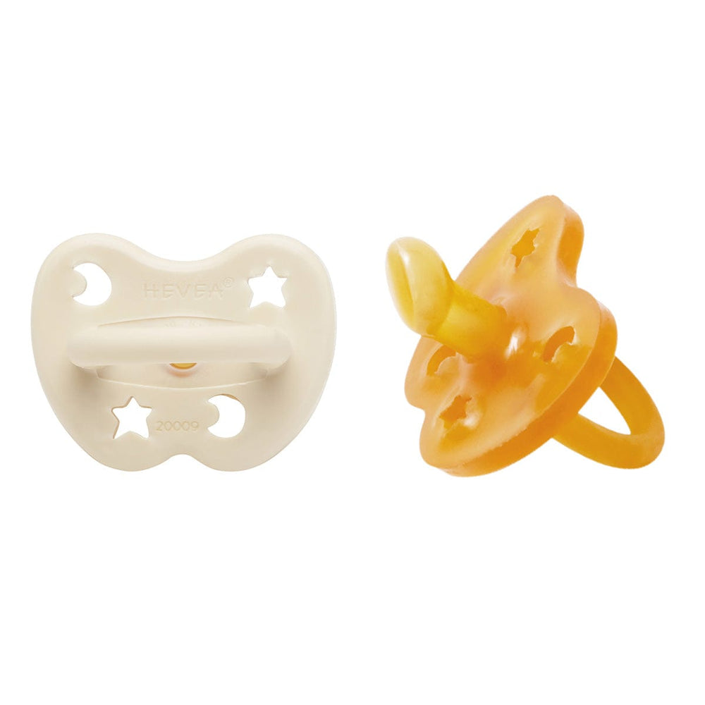 Milky White & Natural Orthodontic Pacifier 2 Pack (3-36 Months) Hevea Hevea Lil Tulips