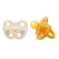 Milky White & Natural Round Pacifier 2 Pack (3-36 Months) Hevea Hevea Lil Tulips