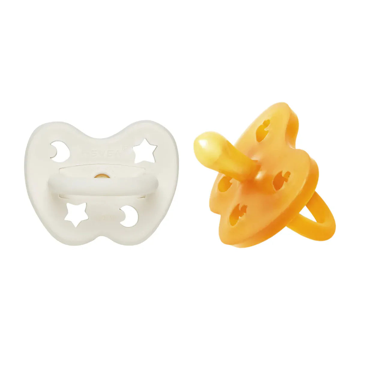 Milky White Pacifier Newborn 0+ Months Two-Pack - Symmetrical - Two-Pack Hevea Lil Tulips