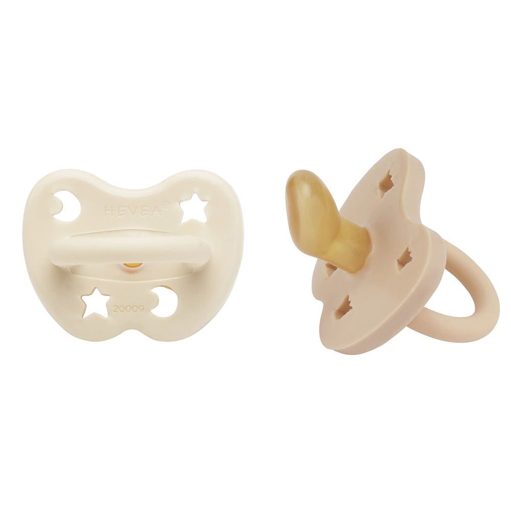 Milky White & Sand Orthodontic Pacifier 2 Pack (3-36 Months) Hevea Hevea Lil Tulips