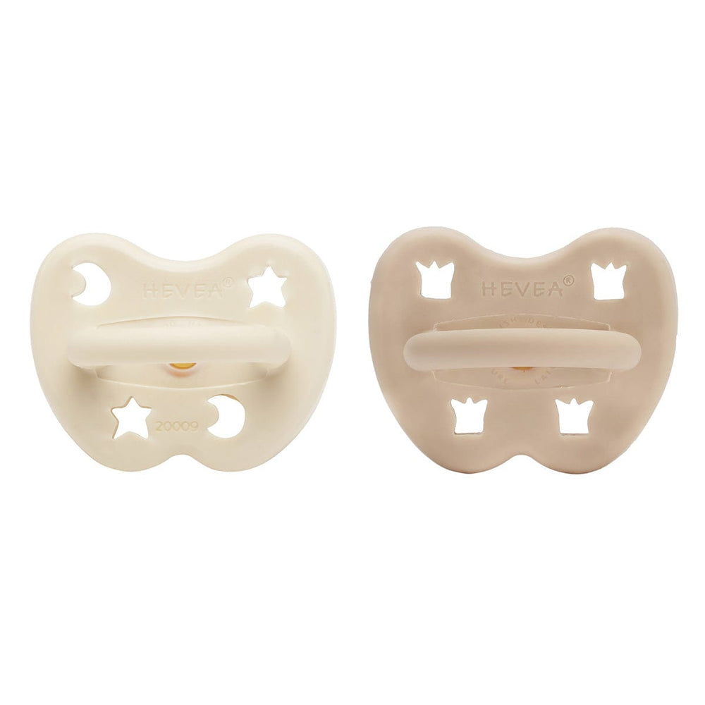 Milky White & Sand Orthodontic Pacifier 2 Pack (3-36 Months) Hevea Hevea Lil Tulips