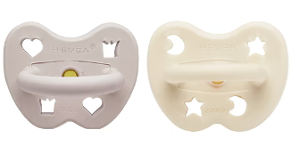 Milky White & Soft Pebble Pacifier 3-36 Months Two-Pack - Orthodontic Hevea Lil Tulips