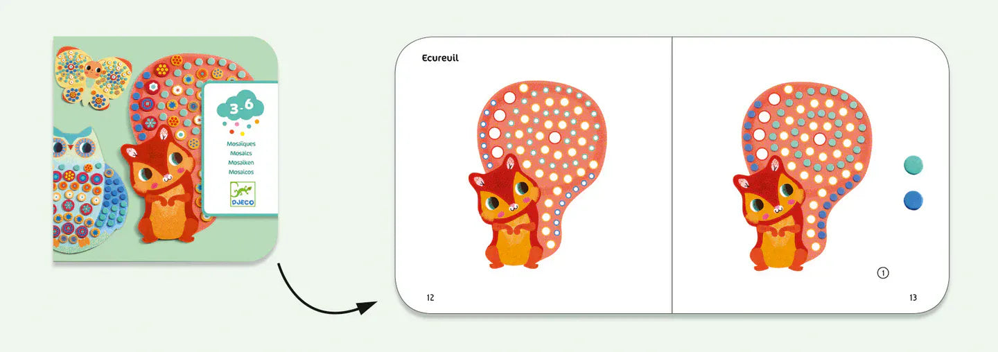 Millefiori Sticker Mosaic Collage Craft Kit Djeco Lil Tulips