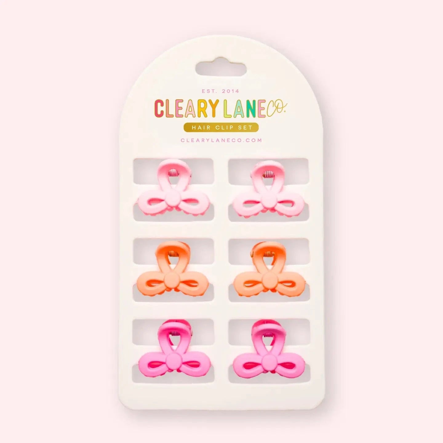 Mini Bow Hair Clip Set | Pink & Orange Cleary Lane Lil Tulips