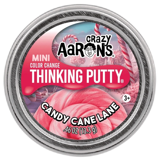 Mini Candy Cane Lane- 2" Thinking Putty Tin Crazy Aaron's Putty World Lil Tulips
