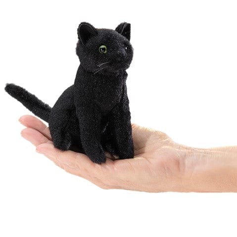 Mini Cat, Black Finger Puppet Folkmanis Puppets Folkmanis Puppets Lil Tulips