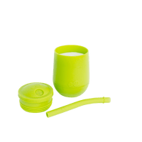 Mini Cup + Straw Training System - Lime Ezpz Lil Tulips