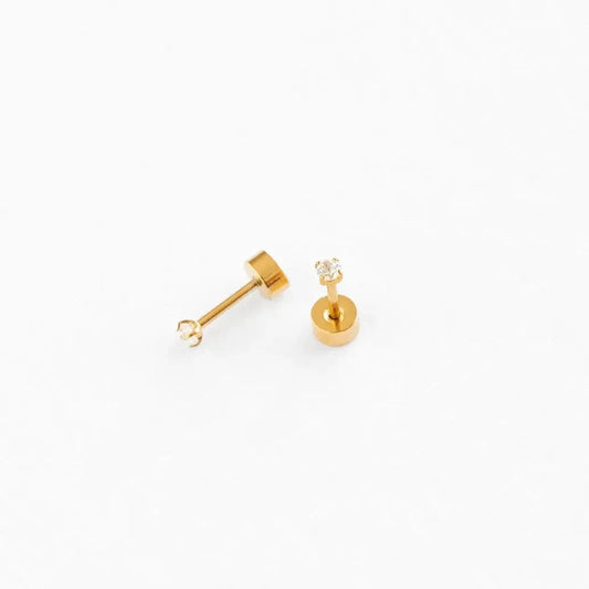 Mini Diamond Flat Back Earrings Pip Pop Post Lil Tulips