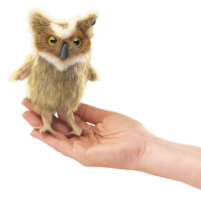 Mini Great Horned Owl Finger Puppet Folkmanis Puppets Folkmanis Puppets Lil Tulips