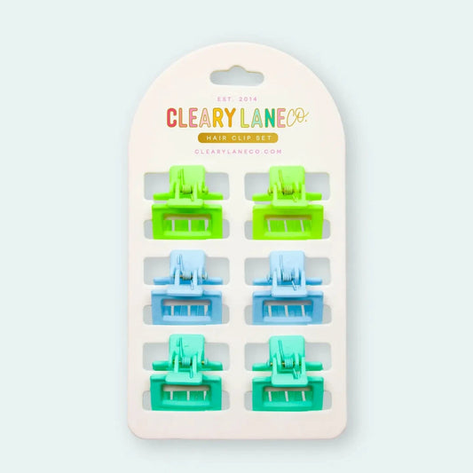 Mini Hair Clip Set | Blue & Green Cleary Lane Lil Tulips