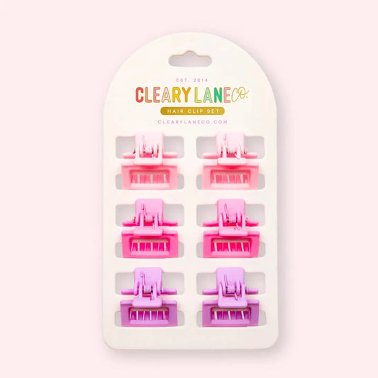 Mini Hair Clip Set | Pink & Purple Cleary Lane Lil Tulips