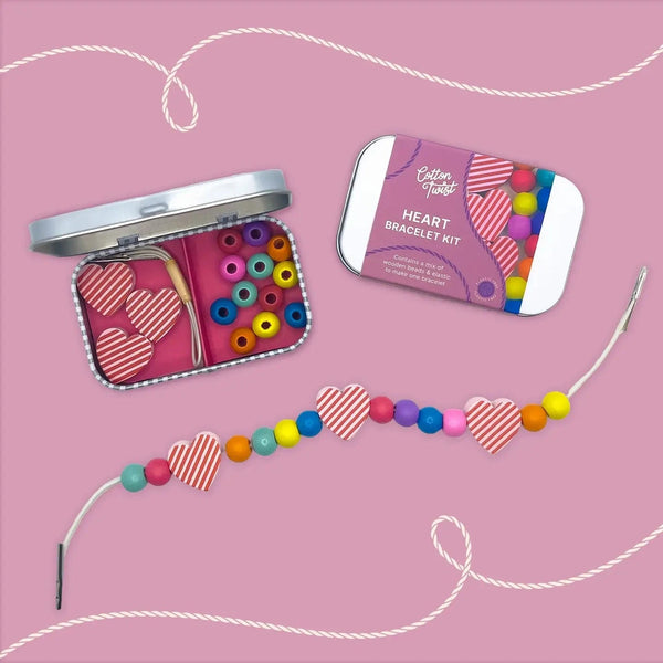 Mini Heart Bracelet Gift Kit Cotton Twist Lil Tulips