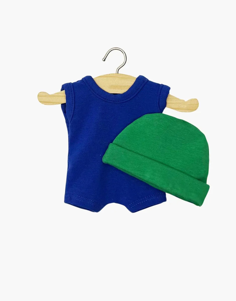 Mini Panchas Clothing  – Blue Marcel Bodysuit Set Minikane Lil Tulips
