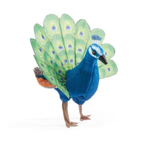 Mini Peacock Finger Puppet Folkmanis Puppets Lil Tulips