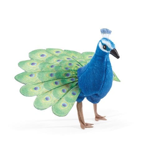 Mini Peacock Finger Puppet Folkmanis Puppets Lil Tulips