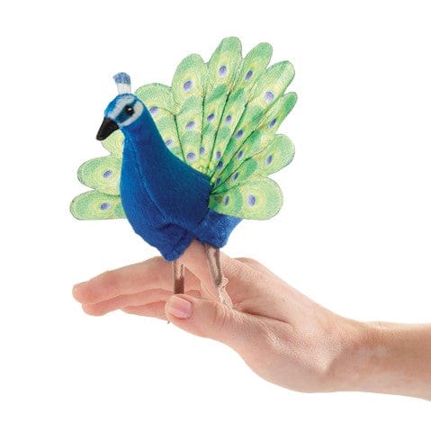 Mini Peacock Finger Puppet Folkmanis Puppets Lil Tulips