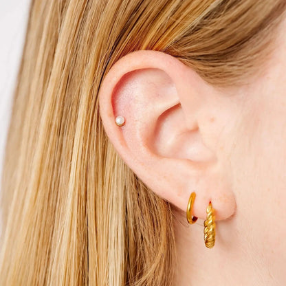 Mini Pearl Flat Back Earrings Pip Pop Post Lil Tulips