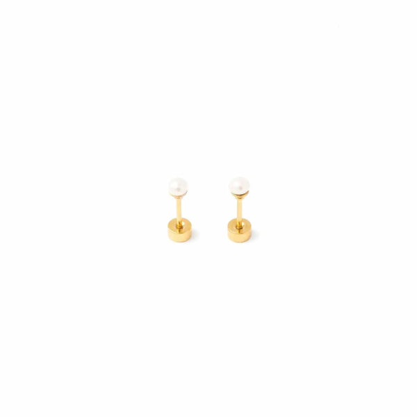 Mini Pearl Flat Back Earrings Pip Pop Post Lil Tulips