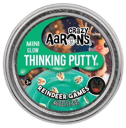 Mini Reindeer Games - 2" Thinking Putty Tin Crazy Aaron's Putty World Lil Tulips